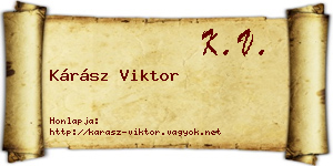 Kárász Viktor névjegykártya